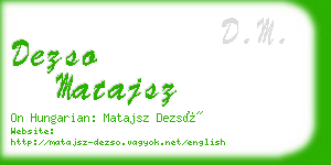 dezso matajsz business card